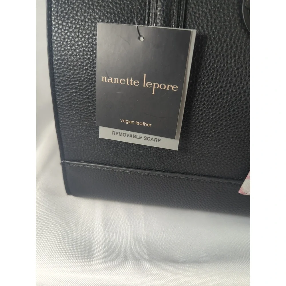 Nanette Lepore Black Madilyn Vegan Leather Satchel NWT
